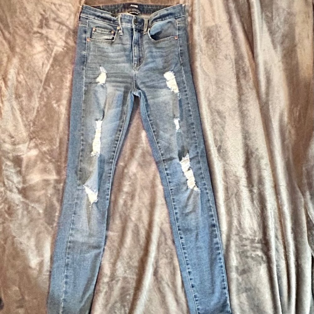 Aero High Rise Stretchy Denim Jeggings Size 4